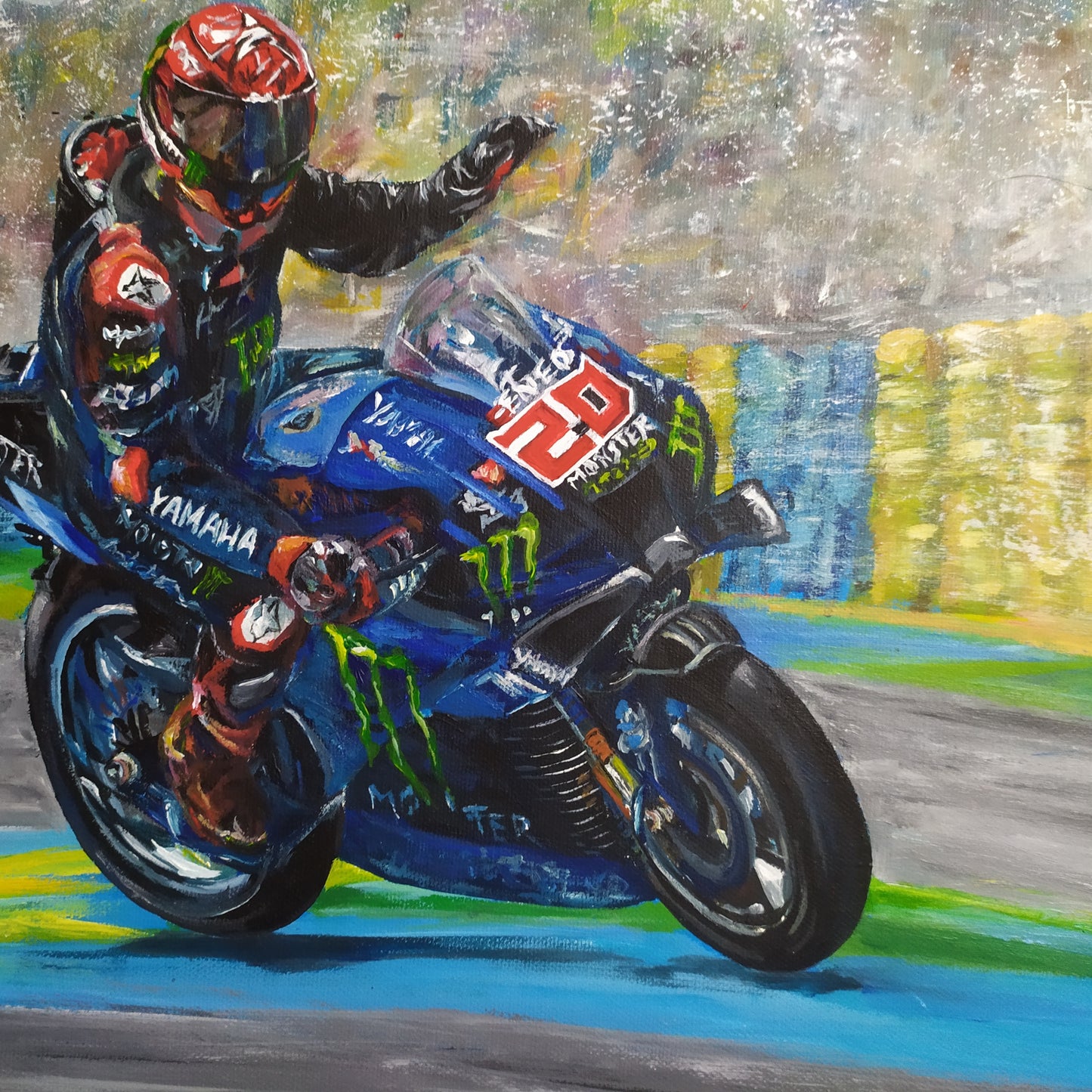 Moto - technique acrylique