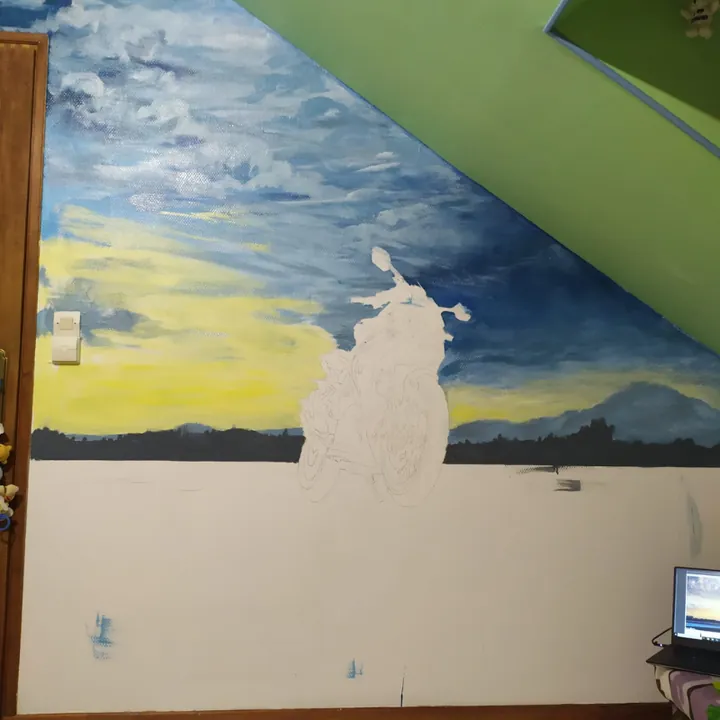 Décor mural personnalisé dans une chambre, étape 2