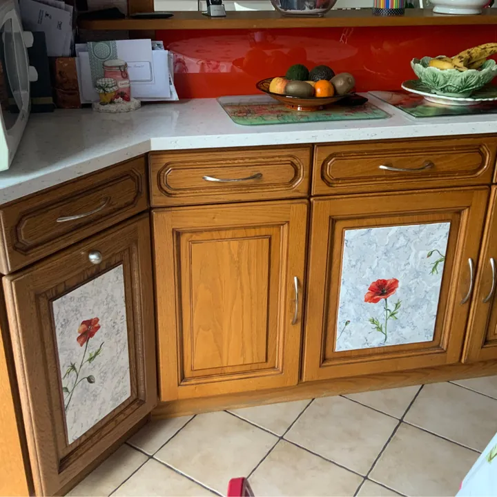 Cuisine en chêne relookée, après
