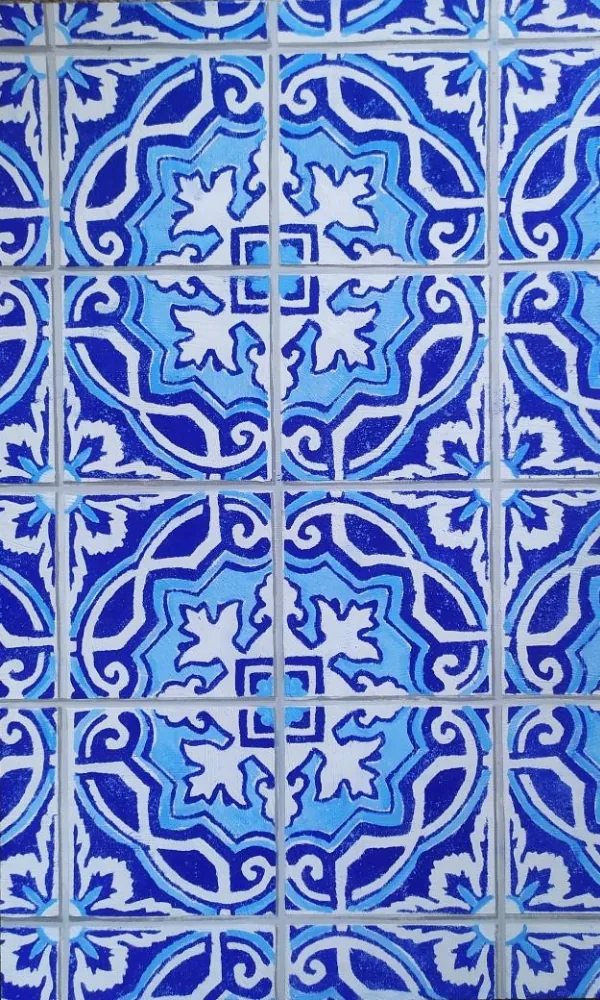 Imitation d'azulejos en poudre de marbre et pigments naturels