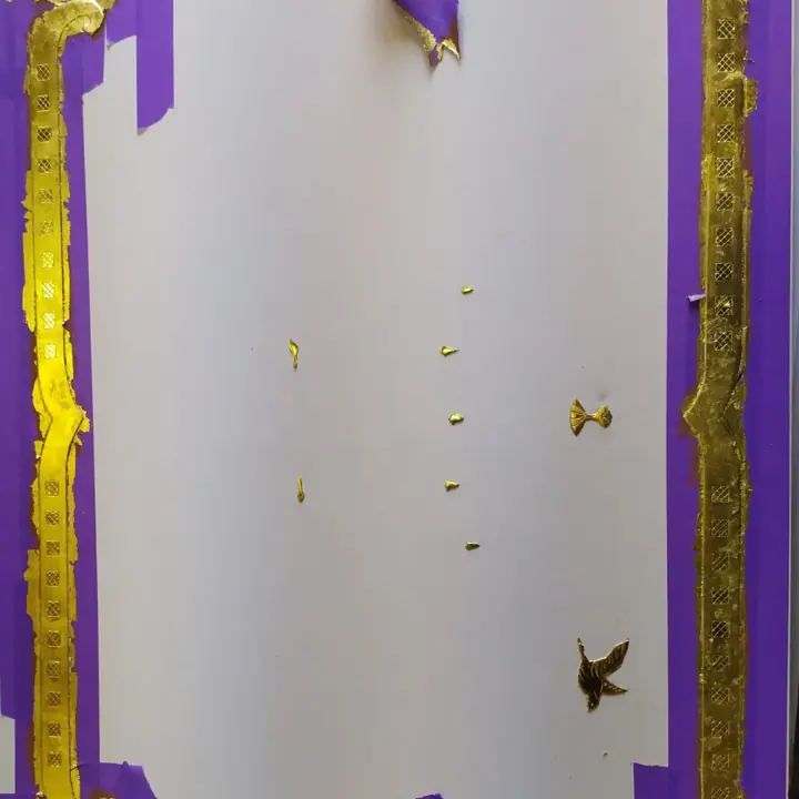Singerie dans le goût du XVIIIe siècle, à la feuille d'or, étape 7
