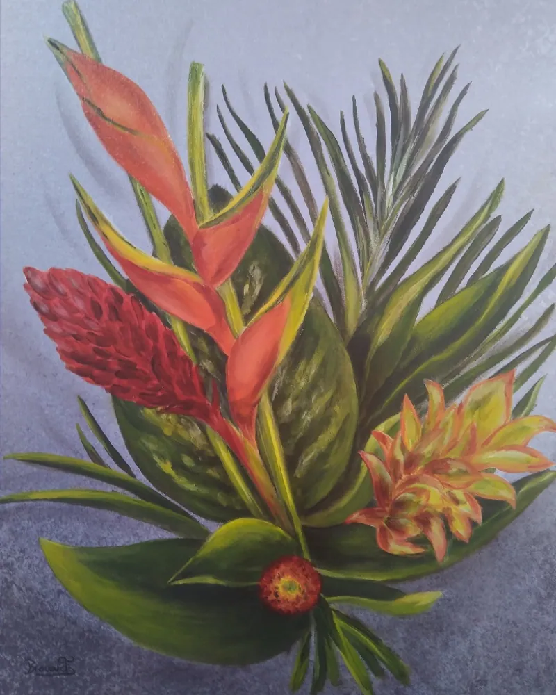 Toile peinte, technique : acrylique