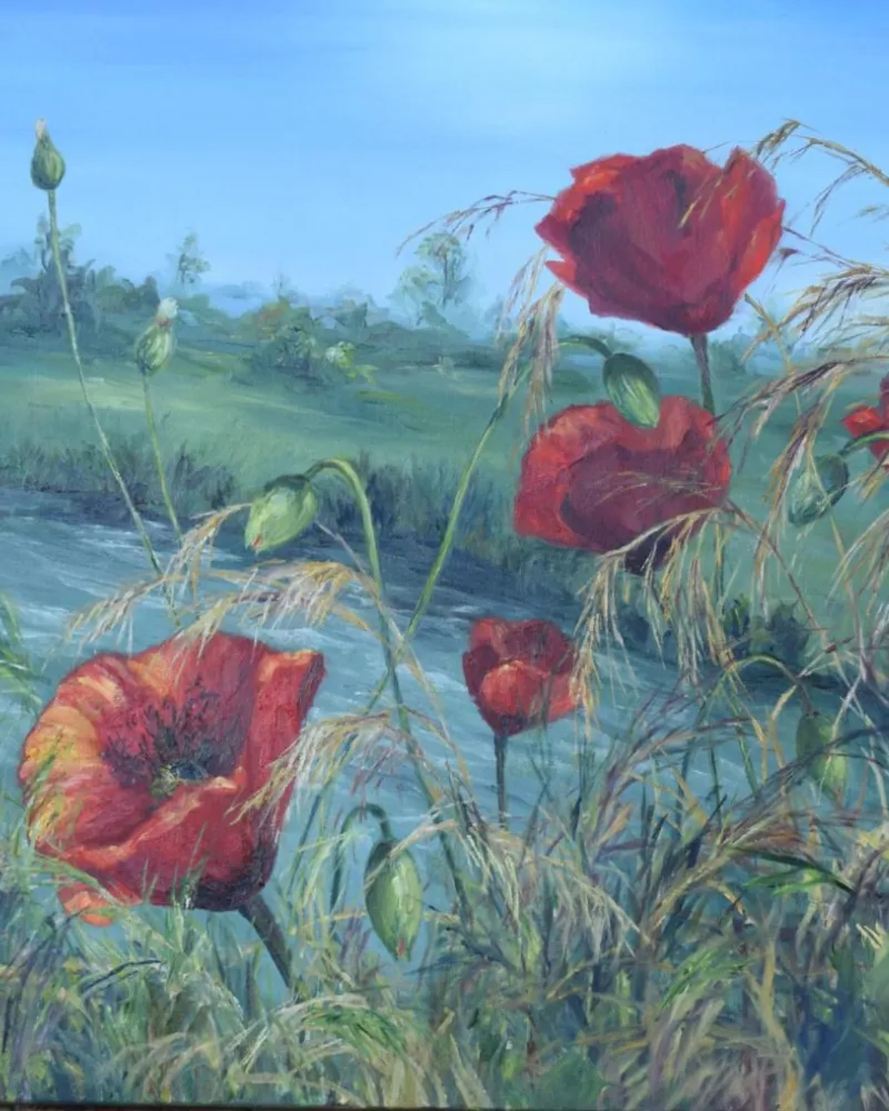 Toile peinte, technique : huile