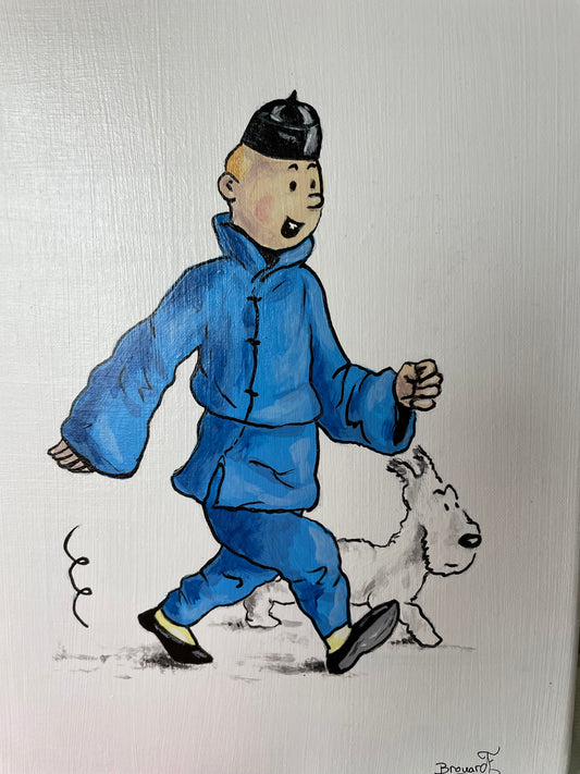 Tintin et le lotus bleu- technique acrylique