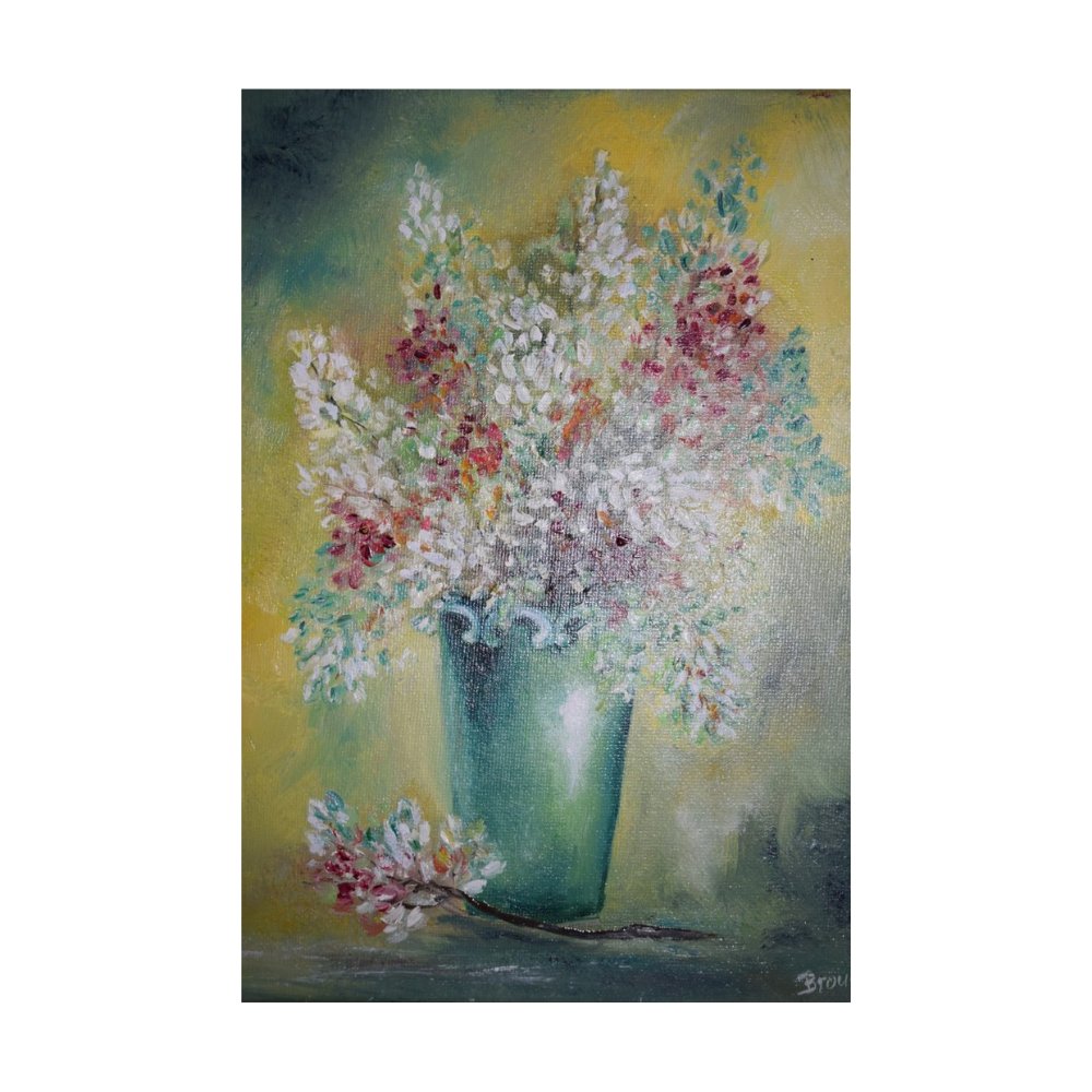 Bouquet éphémère, huile, œuvre de Fabienne Goubaud