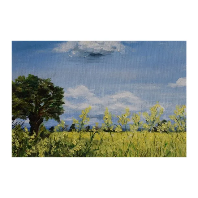 Champ de colza, huile, œuvre de Fabienne Goubaud