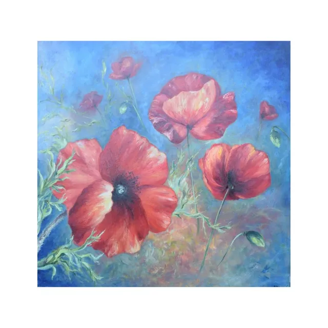 Coquelicots ensoleillés, œuvre de Fabienne Goubaud
