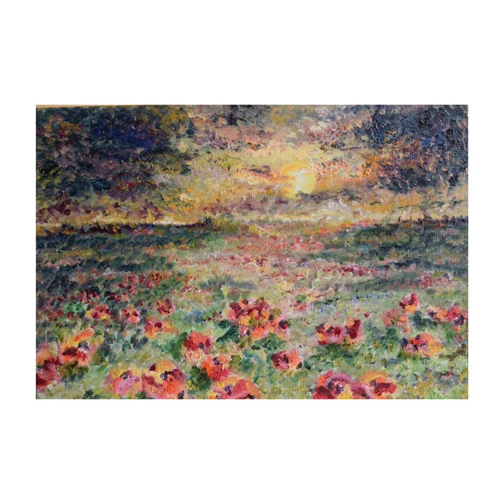 Coquelicots éveillés, huile, œuvre de Fabienne Goubaud