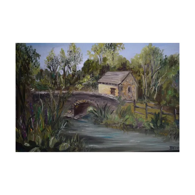 Grottes de Saulges, huile, œuvre de Fabienne Goubaud