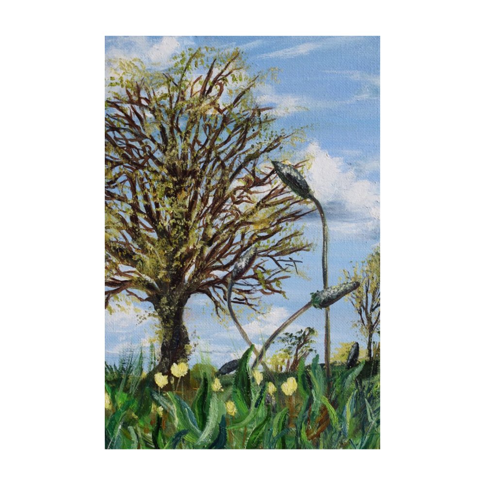 Herbes folles du printemps, acrylique, œuvre de Fabienne Goubaud