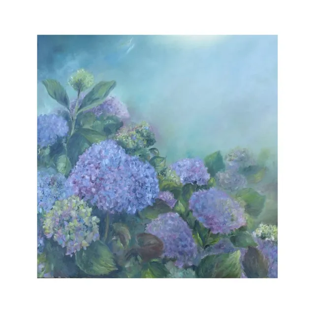 Hortensias, huile, œuvre de Fabienne Goubaud