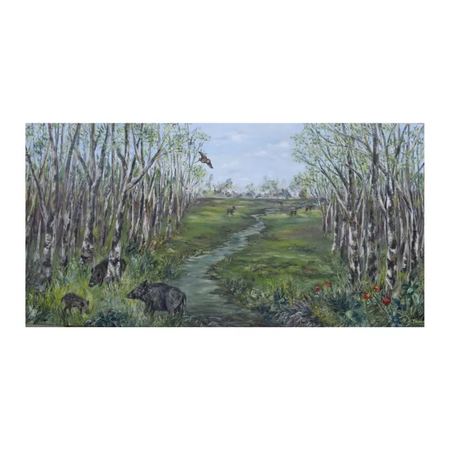 La vie dans les bois, aquarelle, œuvre de Fabienne Goubaud