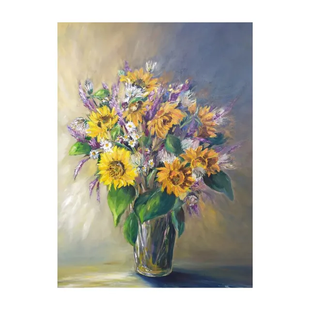 Les tournesols, huile, œuvre de Fabienne Goubaud