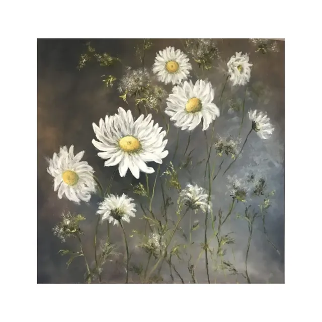 Marguerites, huile, œuvre de Fabienne Goubaud