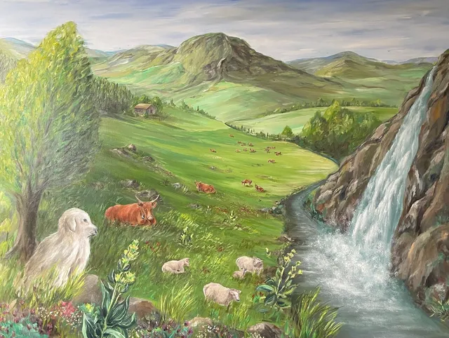 Massif central, huile, œuvre de Fabienne Goubaud