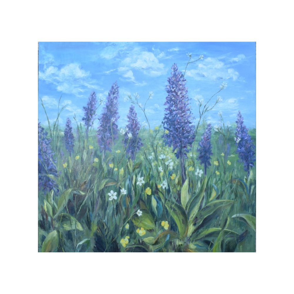Orchidées sauvages, huile, œuvre de Fabienne Goubaud