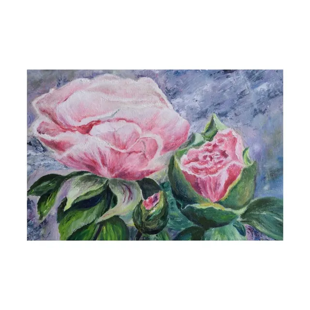 Pivoines, huile, œuvre de Fabienne Goubaud