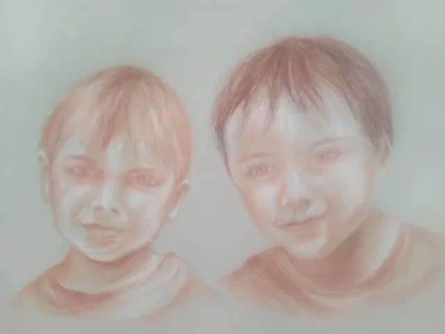 Portrait à la sanguine, œuvre de Fabienne Goubaud