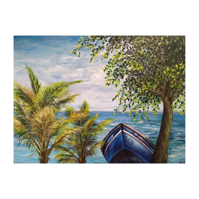 Presqu'île de la Caravelle, acrylique, œuvre de Fabienne Goubaud